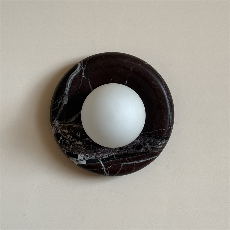 Uzorionis Nordic Art Deep Purple Red Glass Marble Sconce Wall Lamp - Letslighting