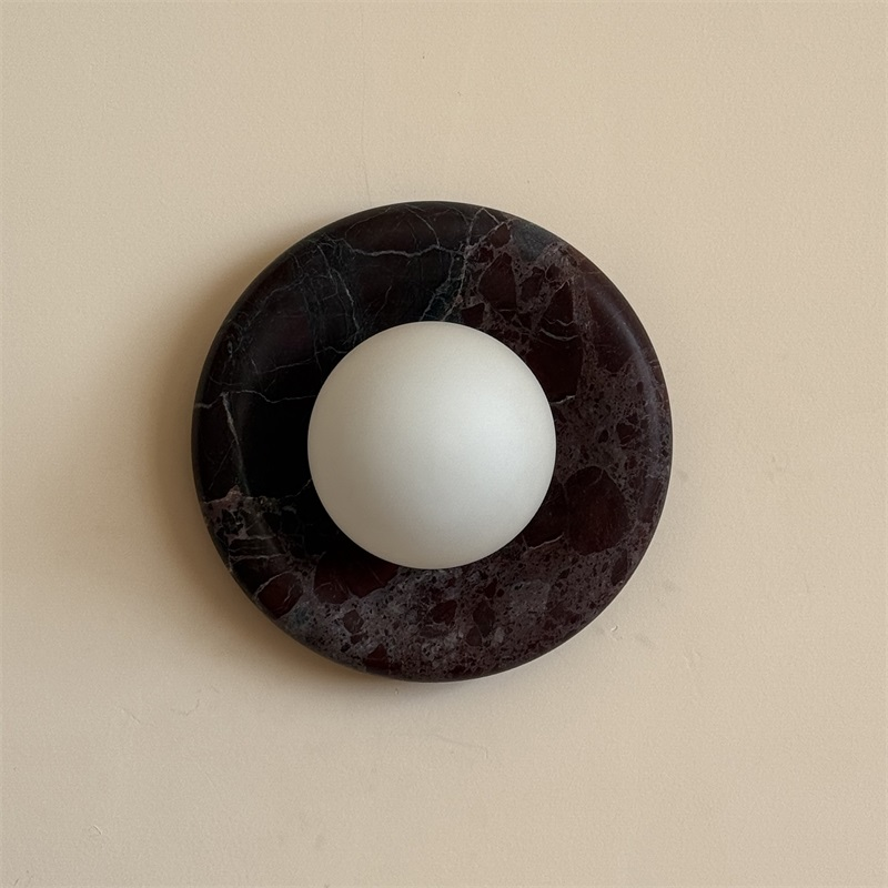 Uzorionis Nordic Art Deep Purple Red Glass Marble Sconce Wall Lamp - Letslighting