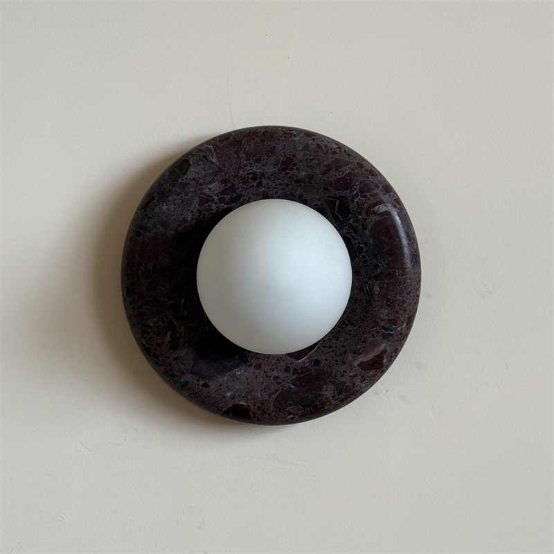 Uzorionis Nordic Art Deep Purple Red Glass Marble Sconce Wall Lamp - Letslighting