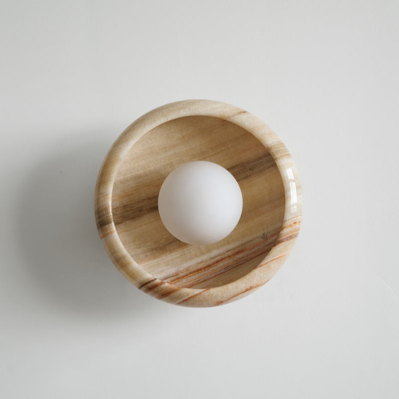 Piedra Modern Minimalist Marble Glass Wall Lamp - Letslighting