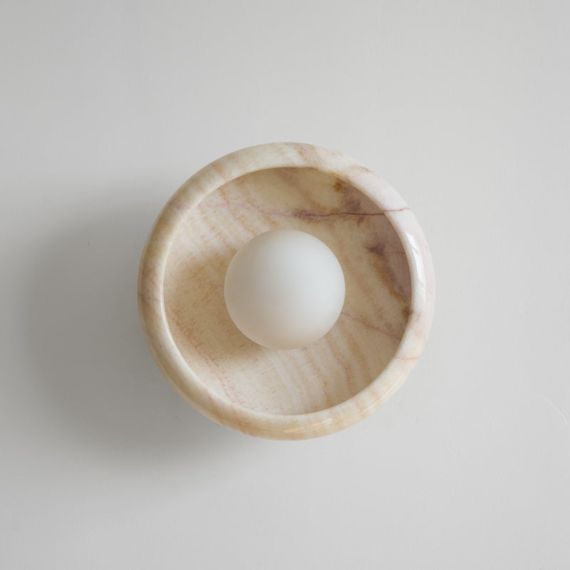 Piedra Modern Minimalist Marble Glass Wall Lamp - Letslighting