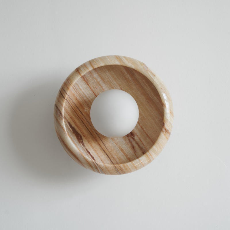 Piedra Modern Minimalist Marble Glass Wall Lamp - Letslighting