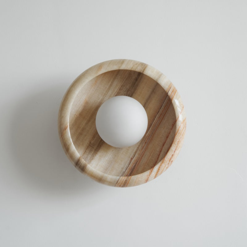 Piedra Modern Minimalist Marble Glass Wall Lamp - Letslighting