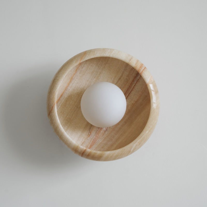 Piedra Modern Minimalist Marble Glass Wall Lamp - Letslighting