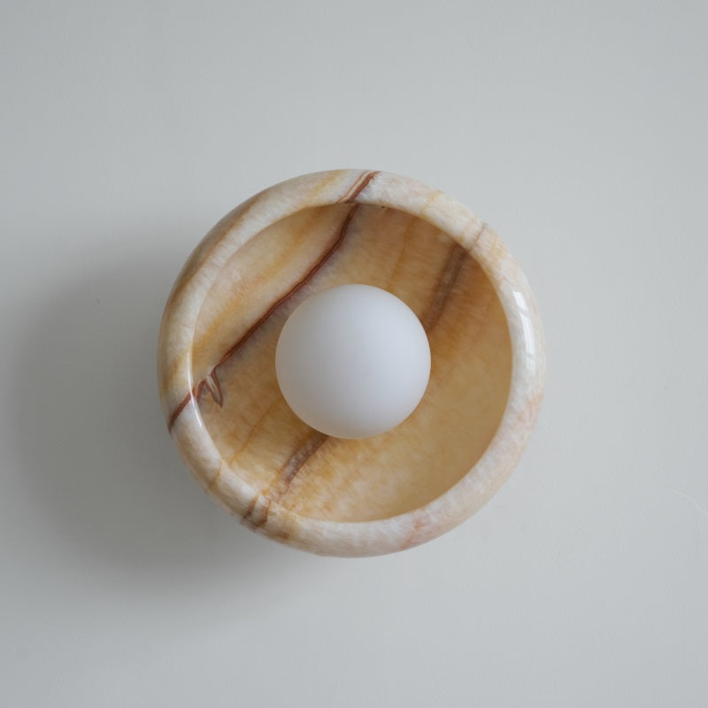 Piedra Modern Minimalist Marble Glass Wall Lamp - Letslighting