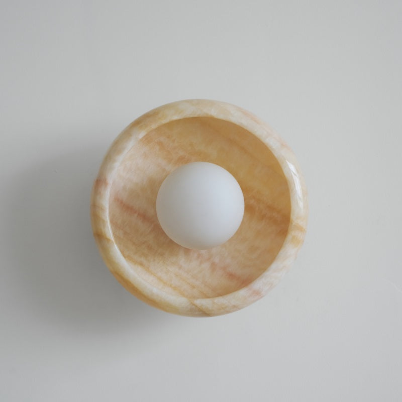 Piedra Modern Minimalist Marble Glass Wall Lamp - Letslighting