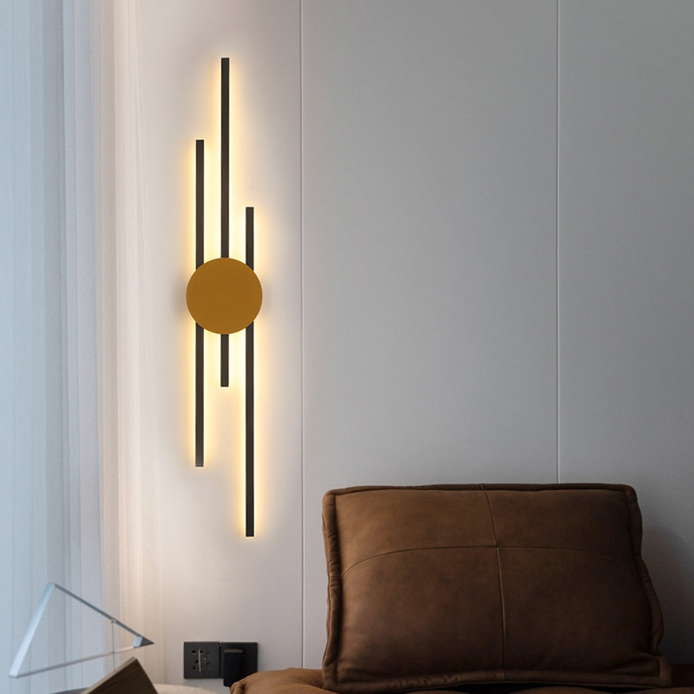 Arisha Nodic Linear Wandleuchte Schwarz/Gold Wohnzimmer