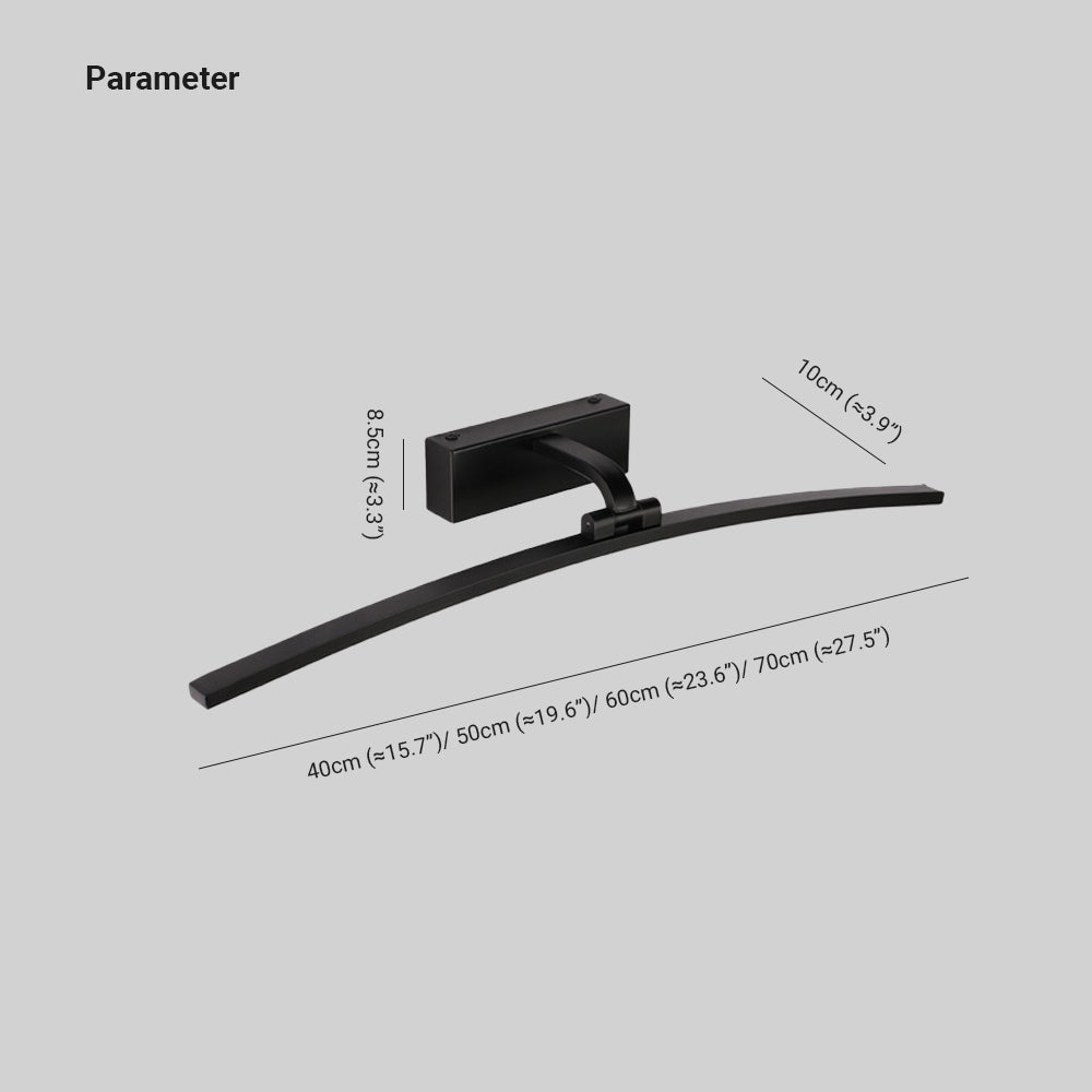 Arisha Modern Curved Mirror Front LED Wandleuchte Schwarz/Weiß Badezimmer Metall