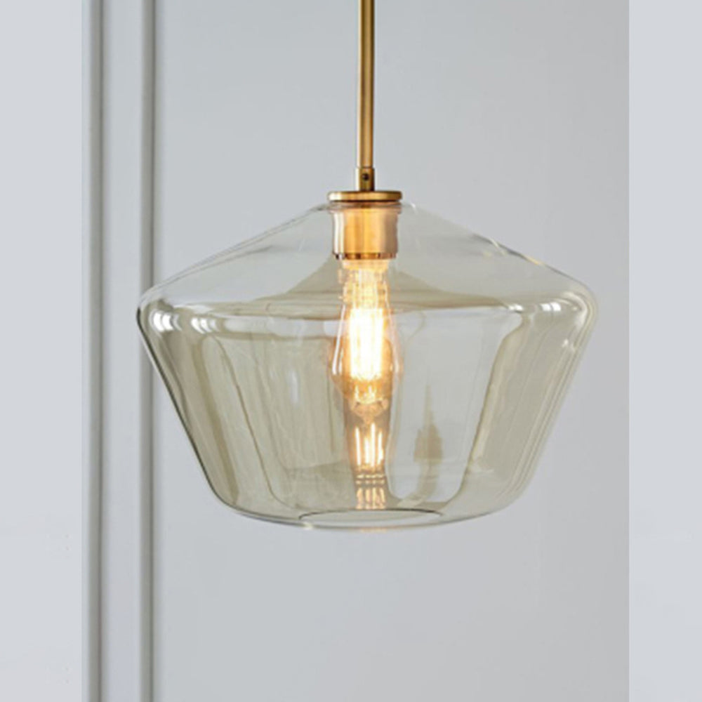 Valentina Moderne Pendelleuchte, Glas, Klar/Bernstein, Schlafzimmer