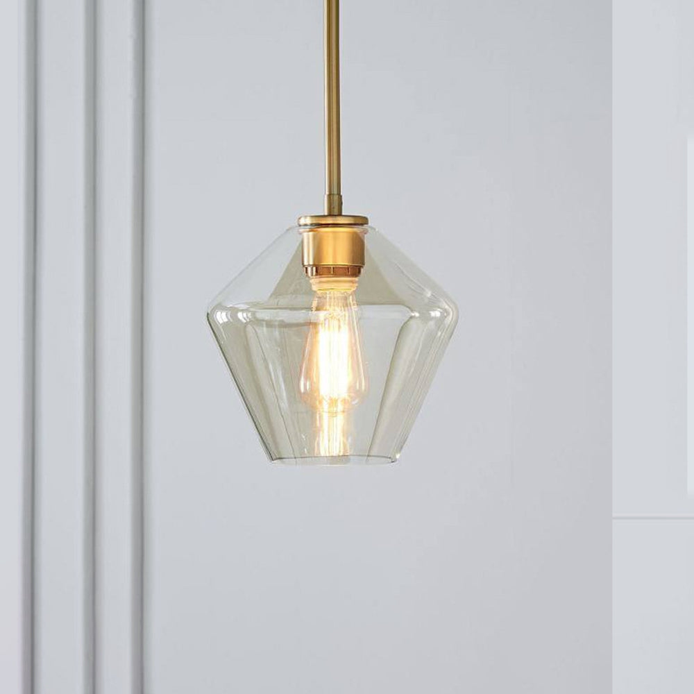 Valentina Moderne Pendelleuchte, Glas, Klar/Bernstein, Schlafzimmer