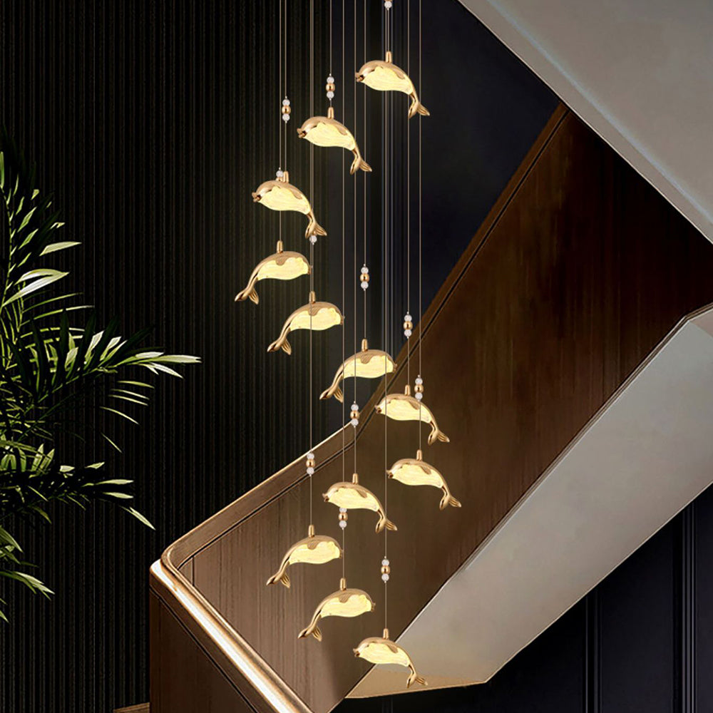 Arisha Design LED Pendelleuchte Schlaf/Esszimmer/Kinderzimmer Gold