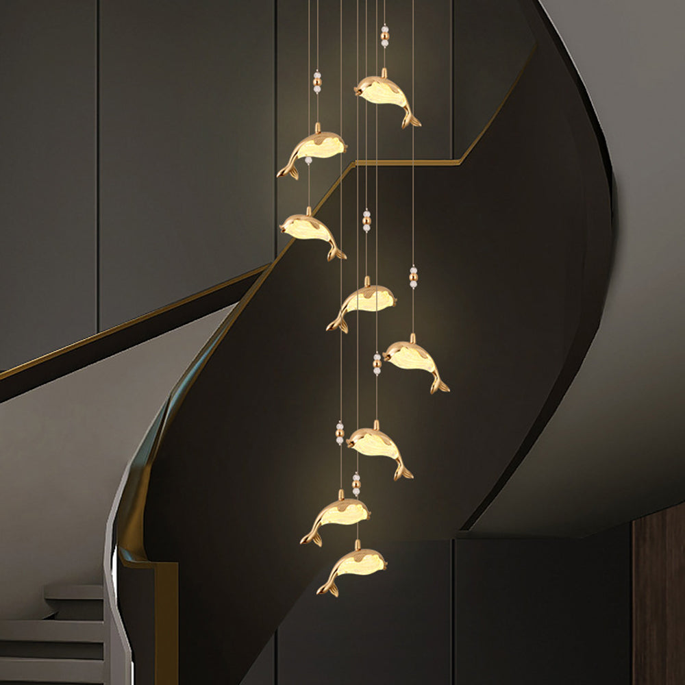 Arisha Design LED Pendelleuchte Schlaf/Esszimmer/Kinderzimmer Gold