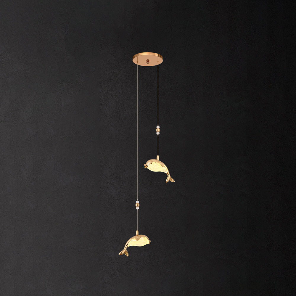 Arisha Design LED Pendelleuchte Schlaf/Esszimmer/Kinderzimmer Gold