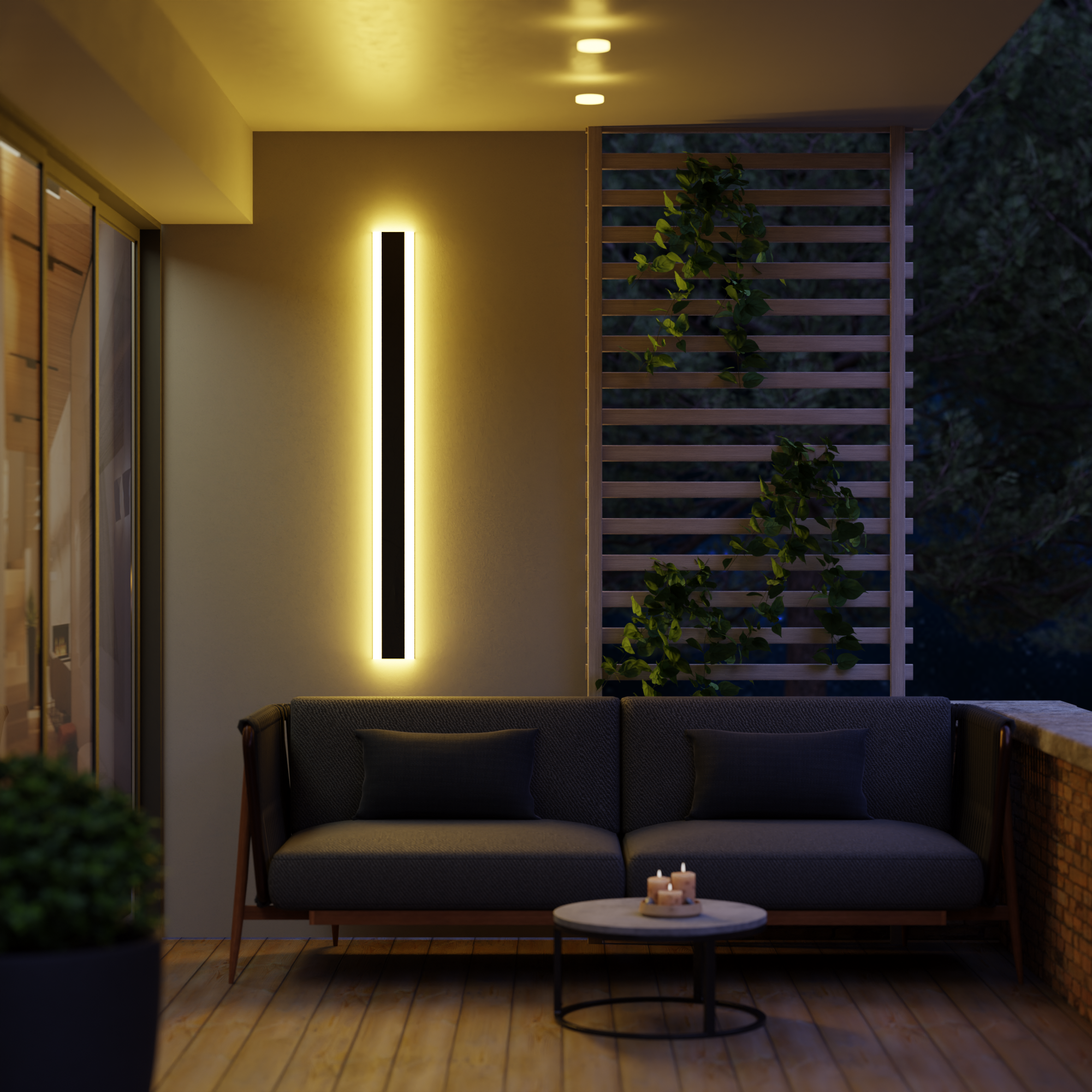 Arisha Modern Linear Außenwandleuchte Metall Acryl Garten Flur