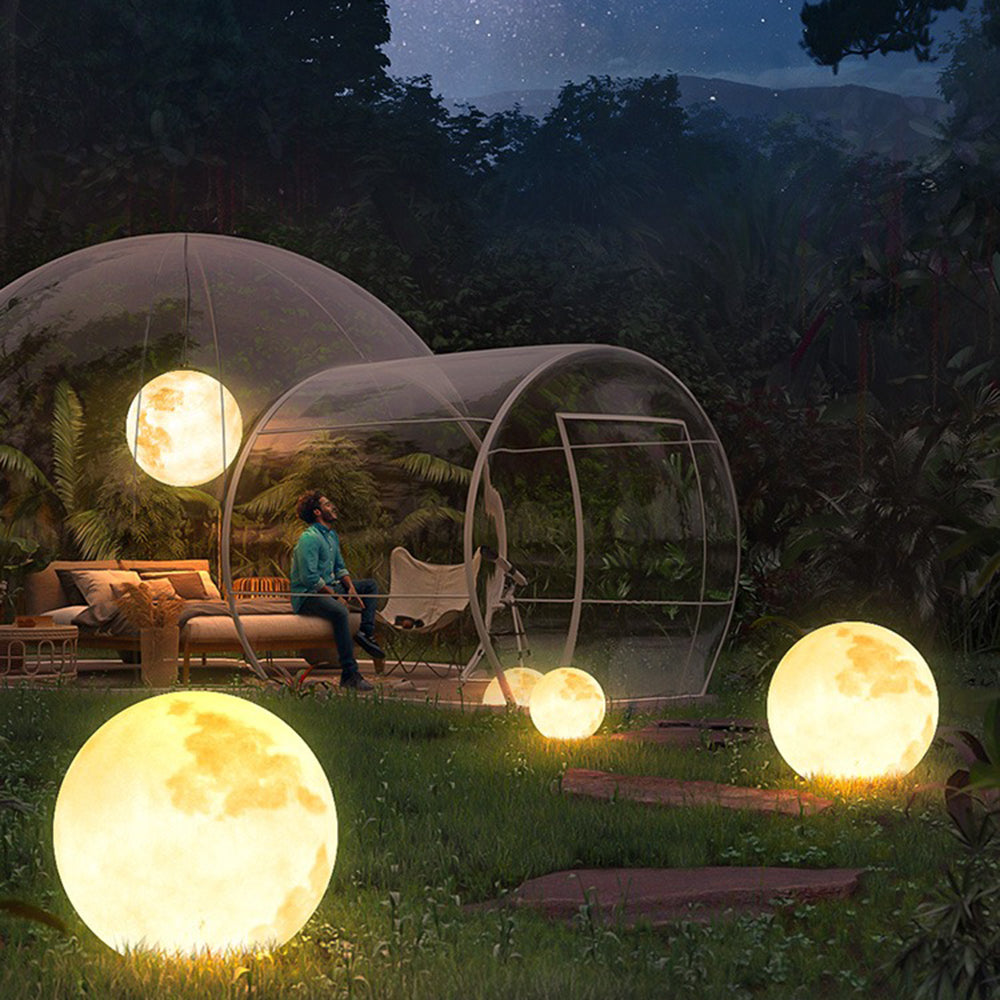 Aria Vintage Mond LED Pendelleuchte Solar Gold Garten/Flur/Balkon Metall Harz Fiberglas 3 Stil