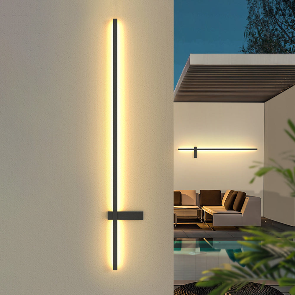 Ray Außenwandleuchte Minimalistisch  Duo-Linear   Schwarz  LED  Garten Balkon