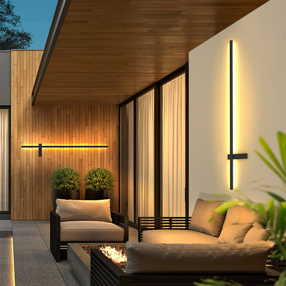 Ray Außenwandleuchte Minimalistisch  Duo-Linear   Schwarz  LED  Garten Balkon