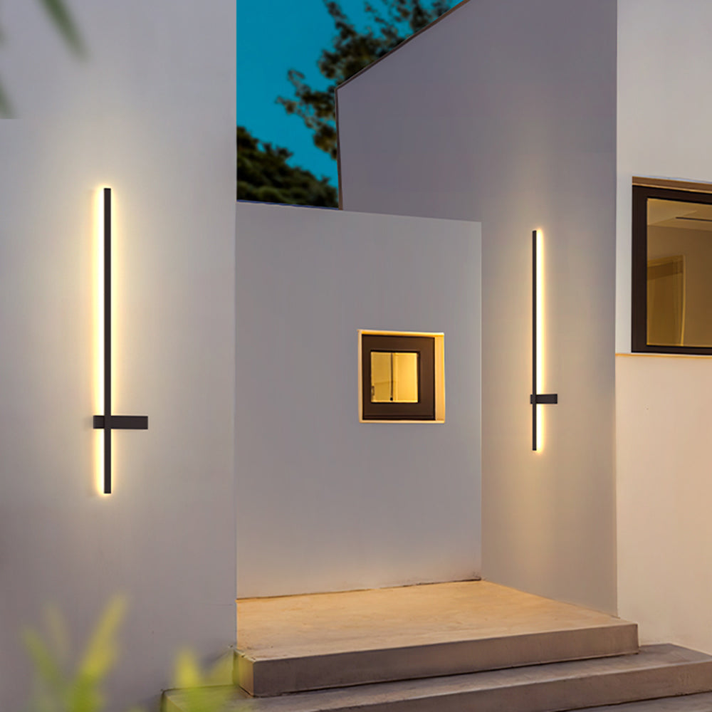 Ray Außenwandleuchte Minimalistisch  Duo-Linear   Schwarz  LED  Garten Balkon