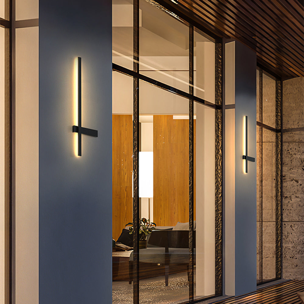 Ray Außenwandleuchte Minimalistisch  Duo-Linear   Schwarz  LED  Garten Balkon