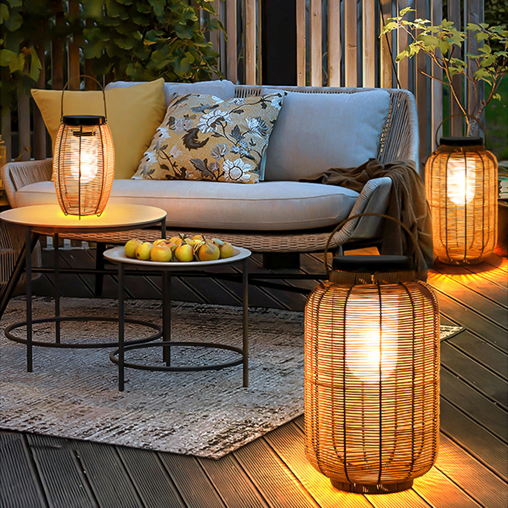 Ritta Vintage LED Außenleuchte Garten/Flur/Balkon Metall Rattan