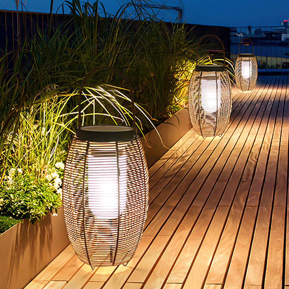 Ritta Vintage LED Außenleuchte Garten/Flur/Balkon Metall Rattan