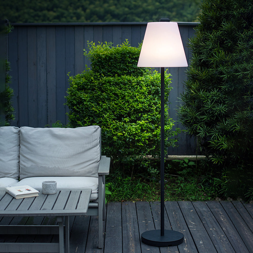 Arisha RGB Außenstehleuchte, Solar, Weiß, Garten, Terrasse, Metall