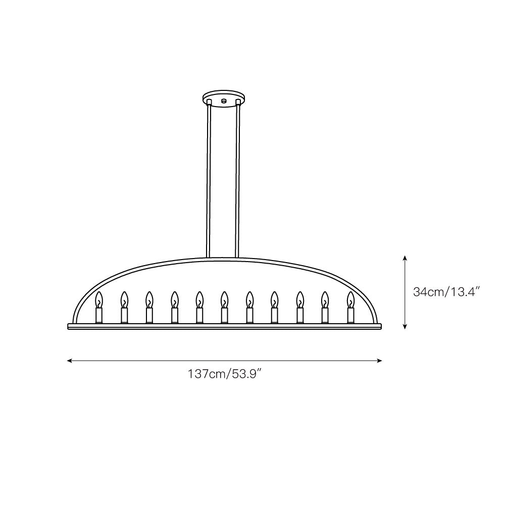 Abbott Linear Minimalist Metal Chandelier - Letslighting