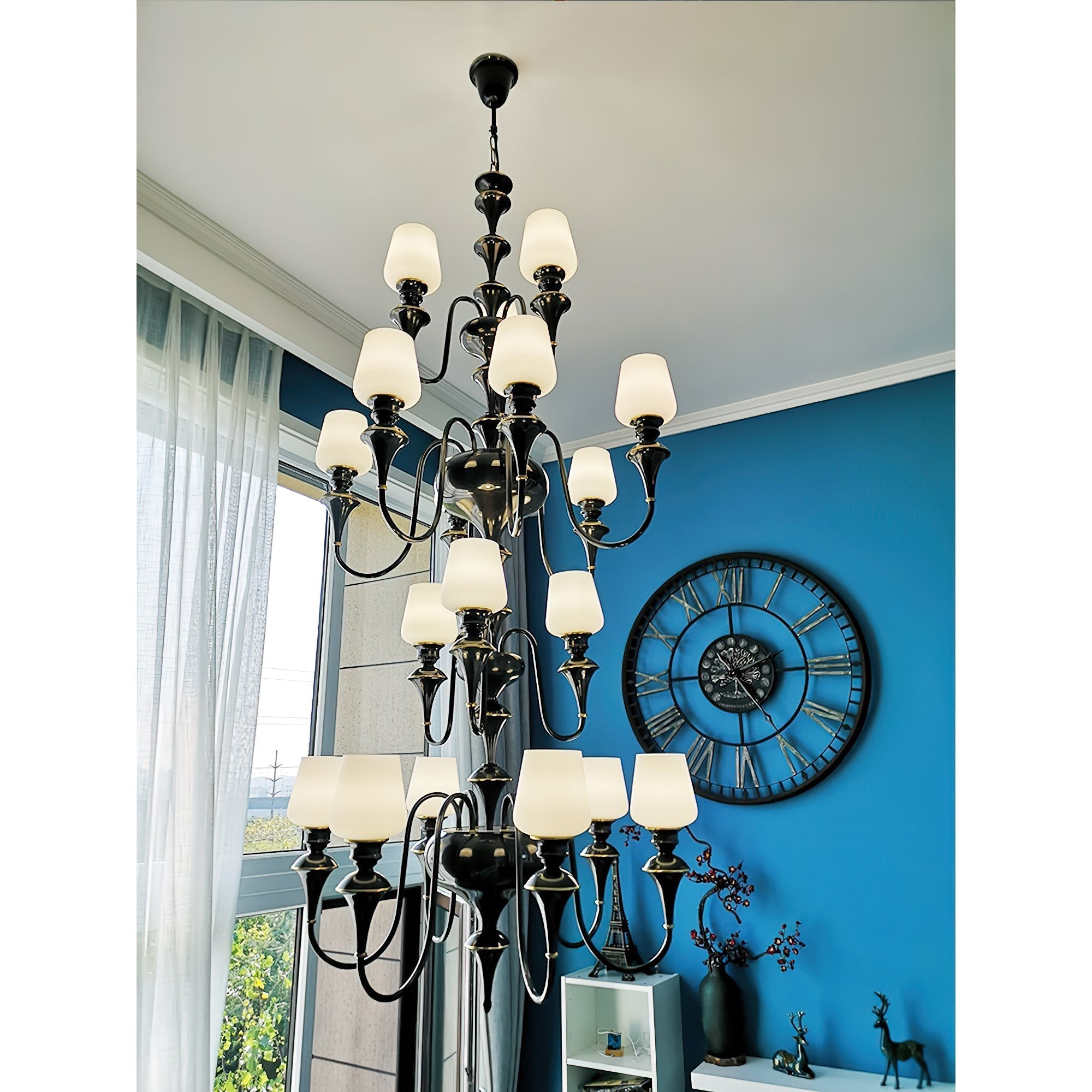 Abrahamson Traditional Shaded Tiered Brass Glass Chandelier - Letslighting