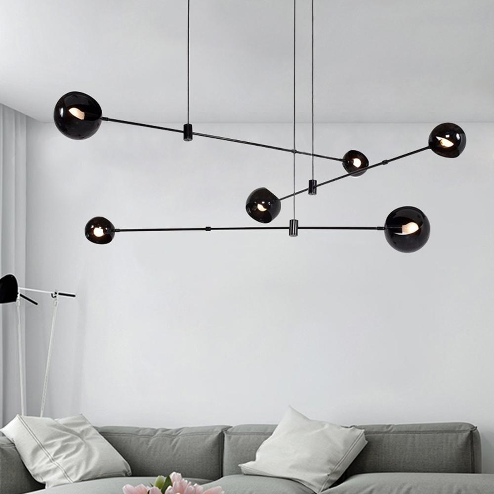 Lustra Kronleuchter Schwarz Glas Acaba Elegant-Letslighting