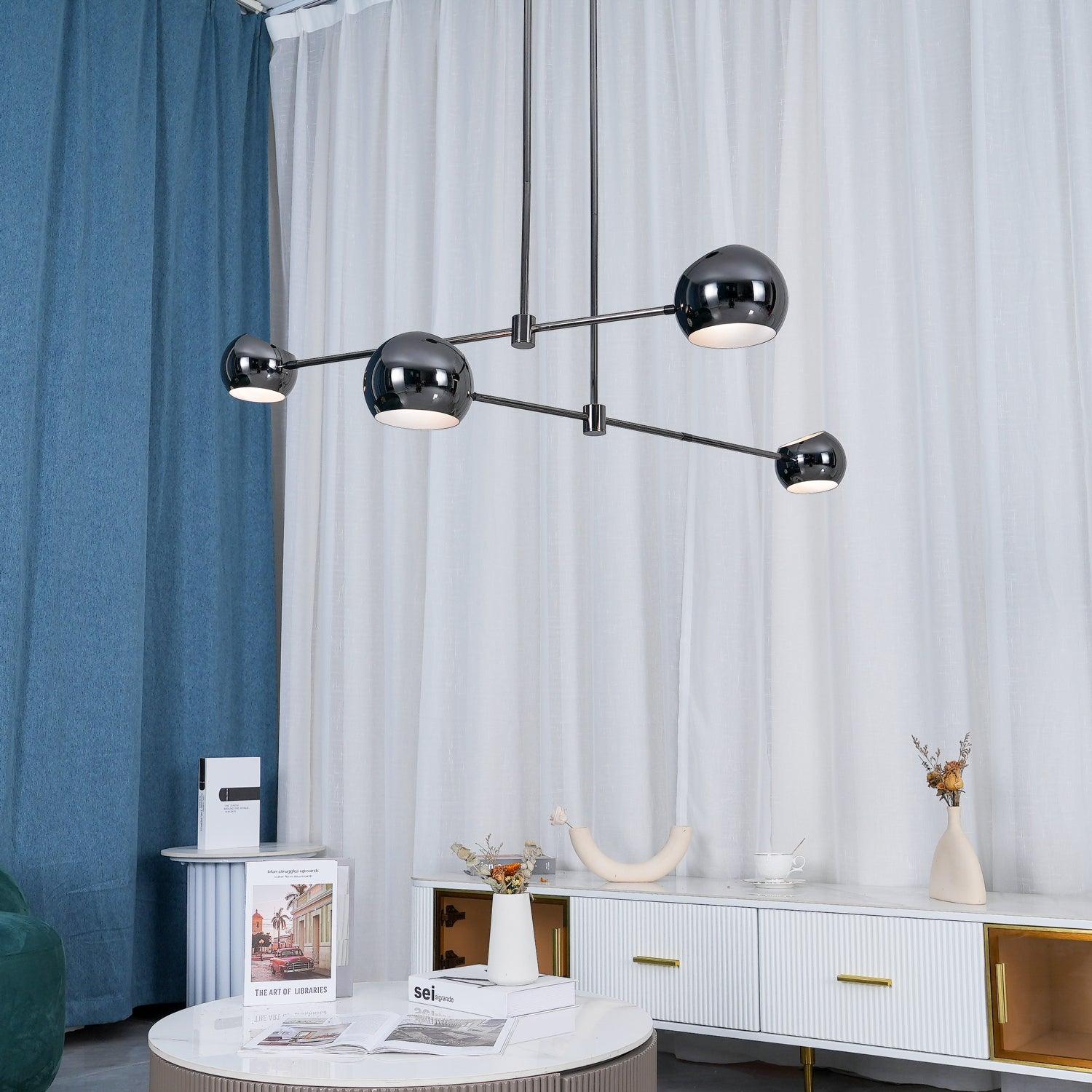 Lustra Kronleuchter Schwarz Glas Acaba Elegant-Letslighting