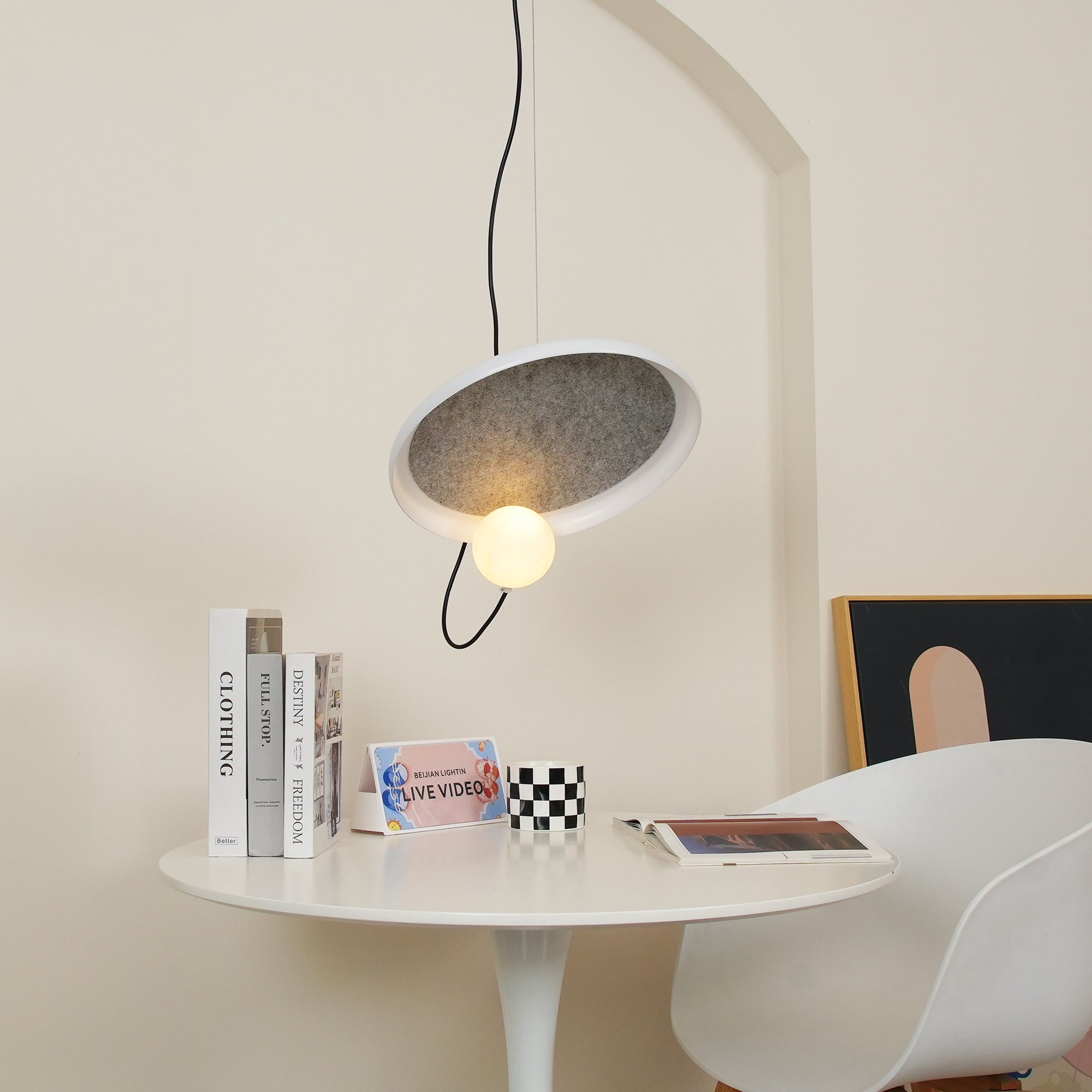 Acoustic Modern Disc Glass Pendant Lamp - Letslighting