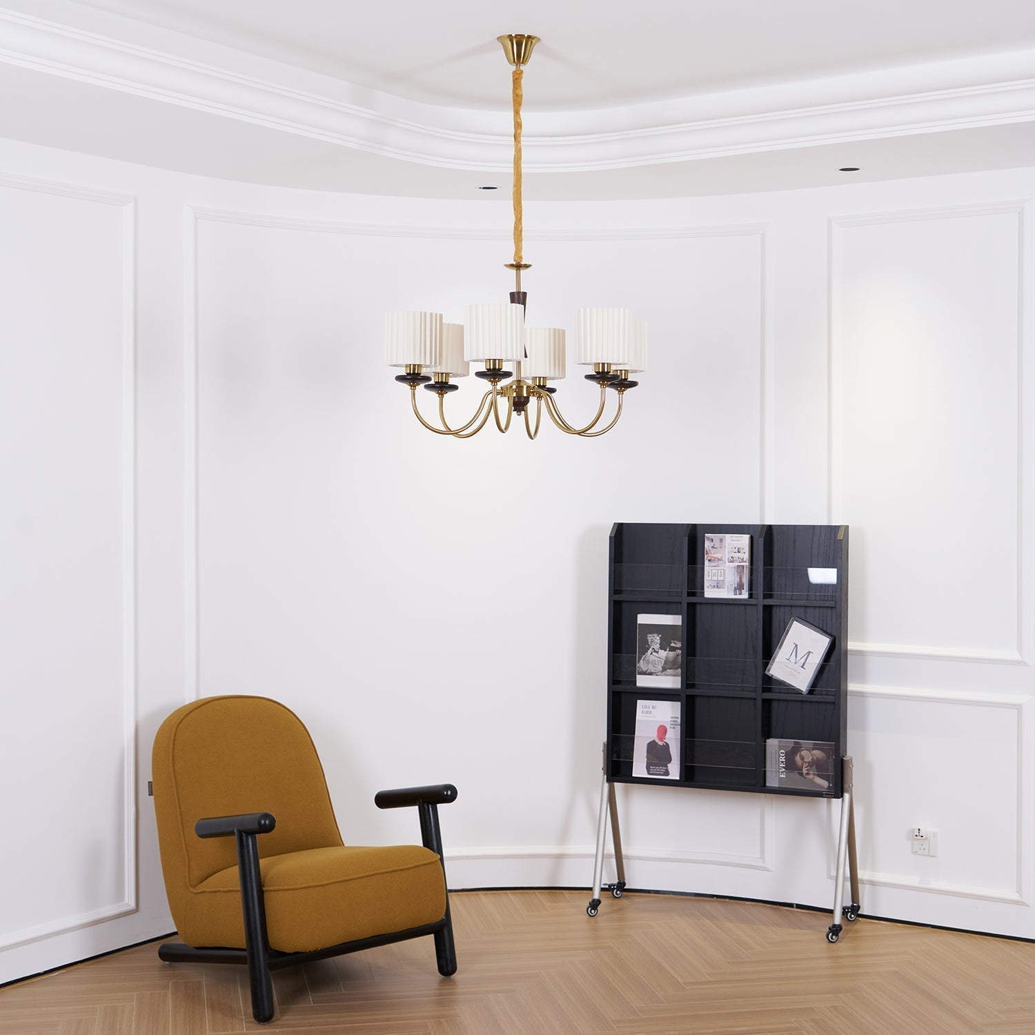 Lustra Kronleuchter Messing Stoff Gefeilt Schirme-Letslighting