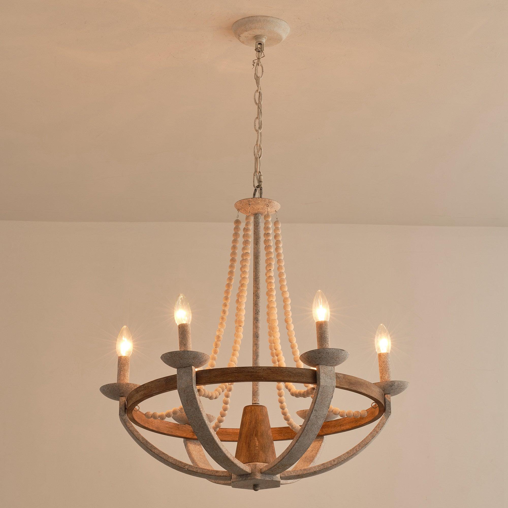 Adan Modern Traditional Wood Chandelier - Letslighting