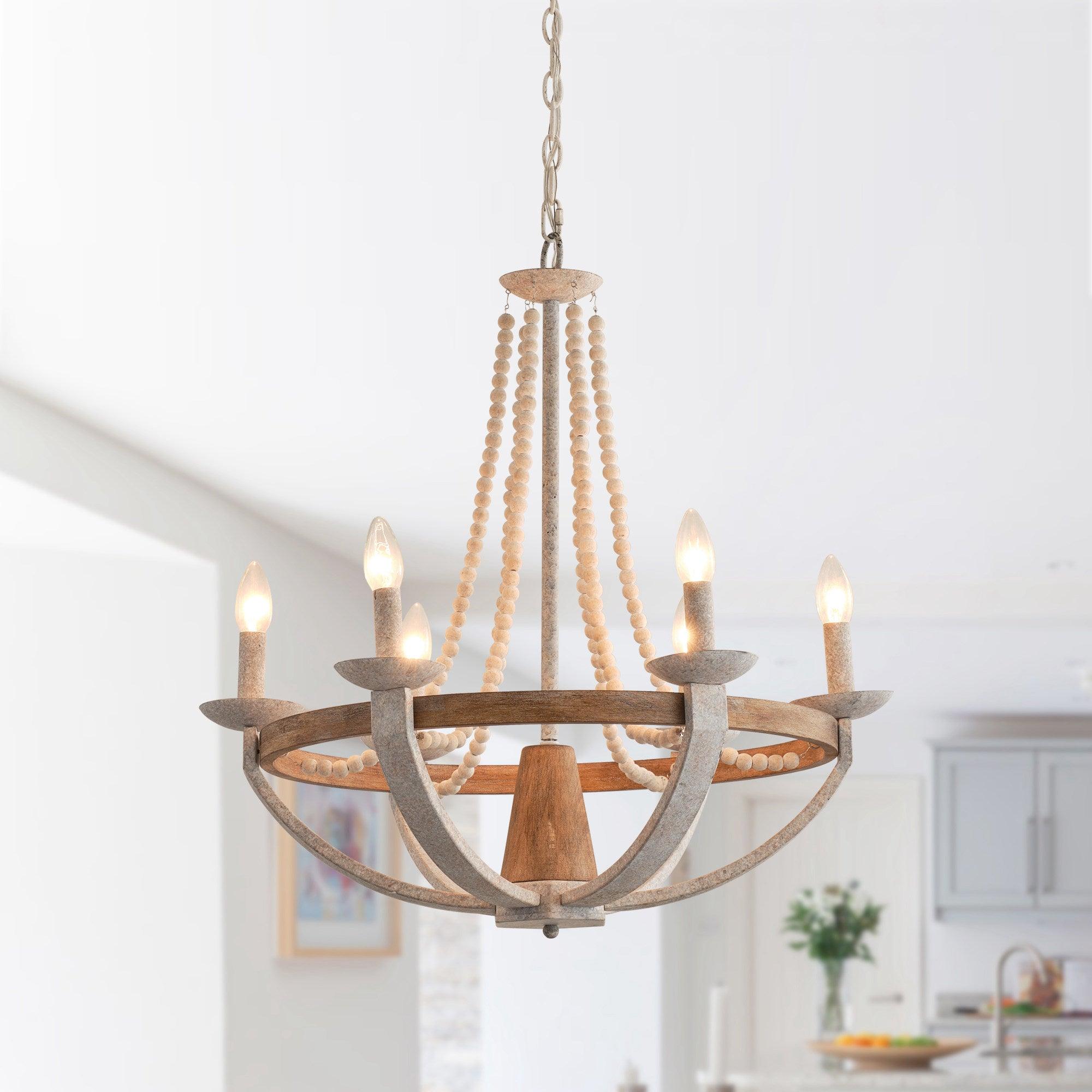 Adan Modern Traditional Wood Chandelier - Letslighting