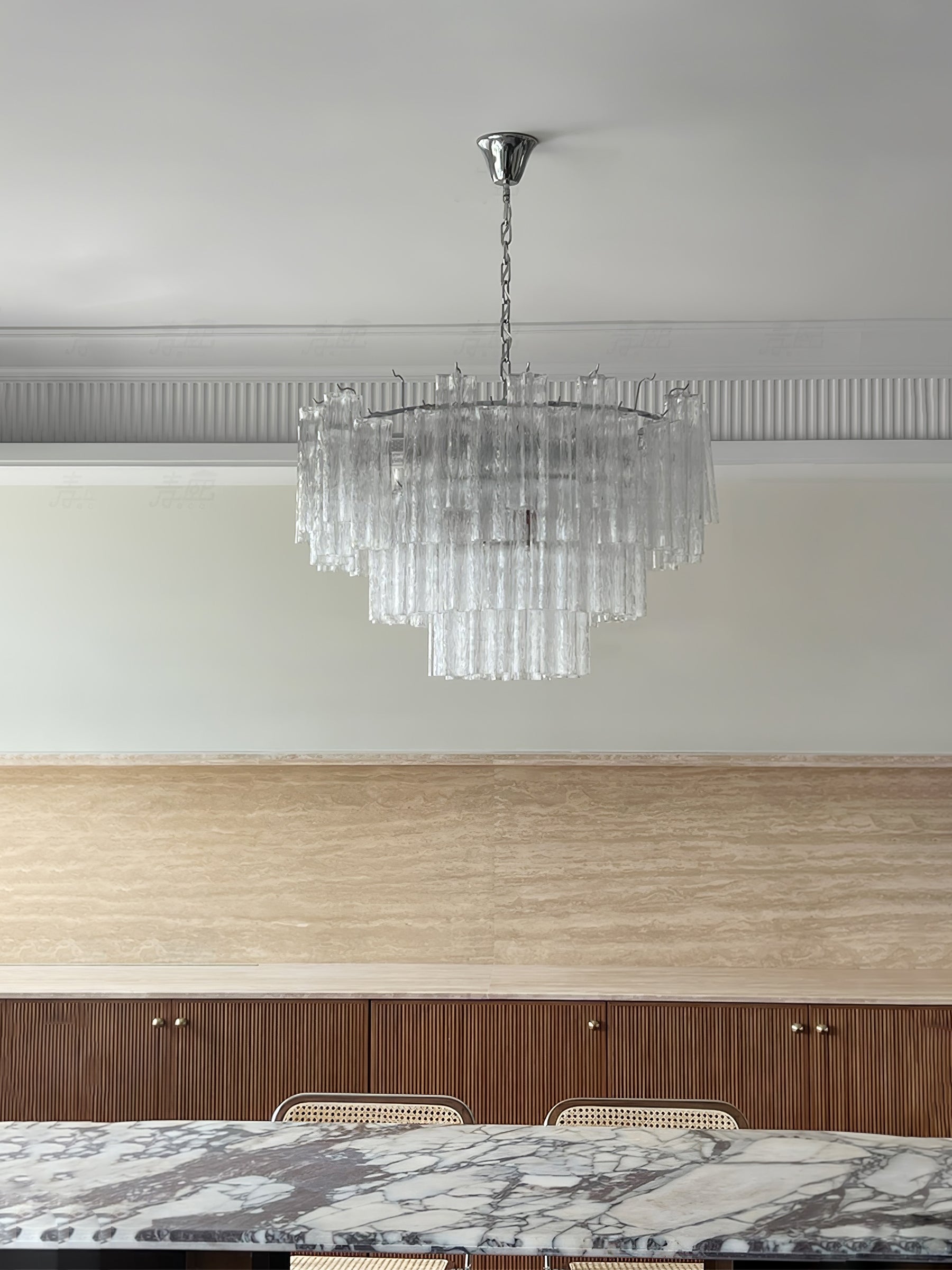 Aurora Chandelier White Layered Tube - Blowlighting
