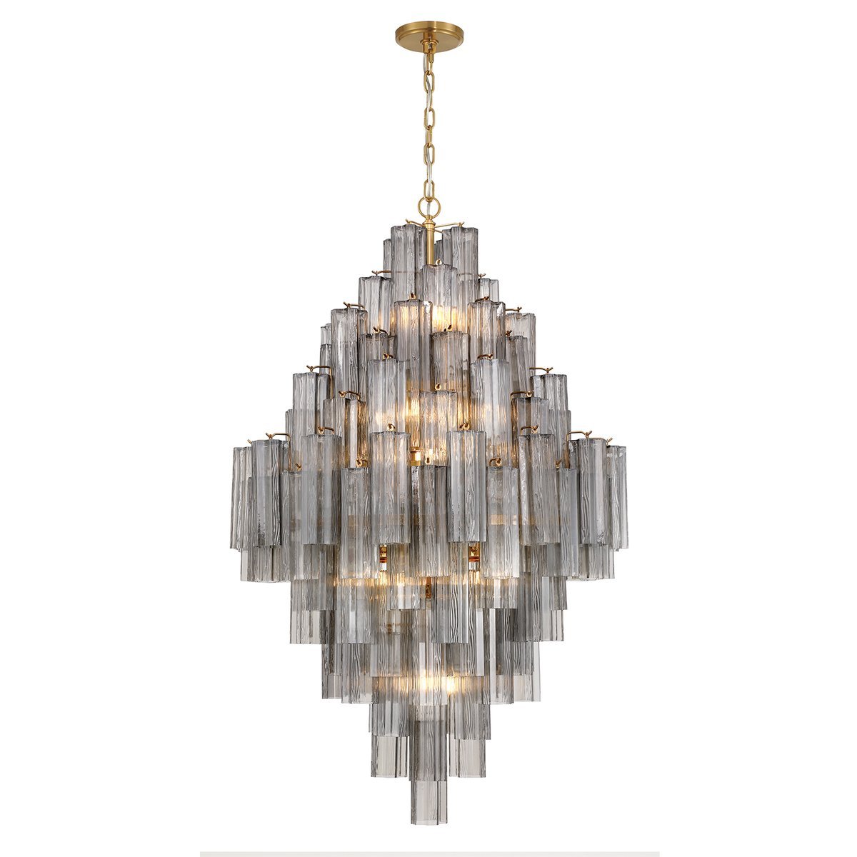 Aurora Diamond Chandelier Glass Tube Layered Amber - Neutralighting