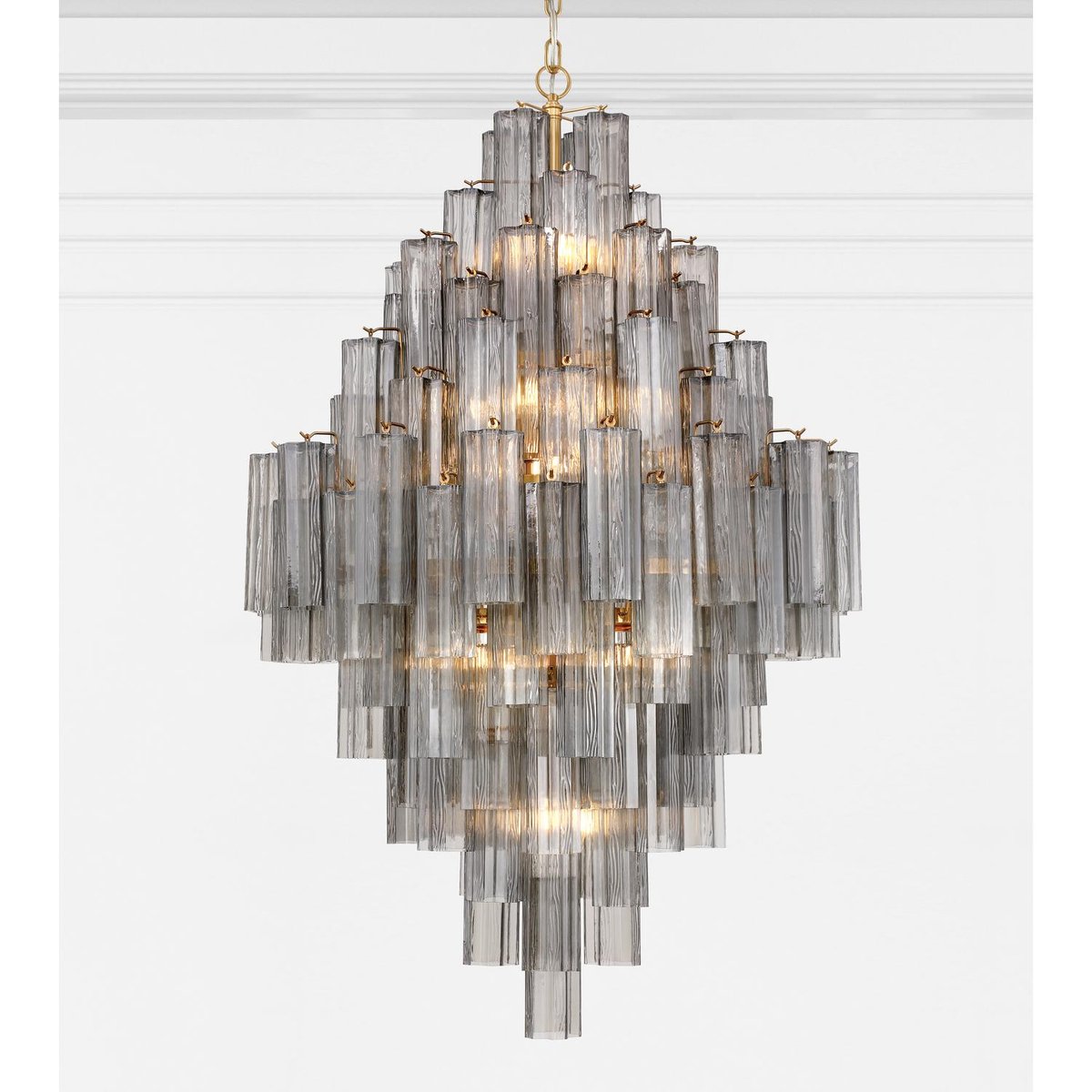 Aurora Diamond Chandelier Glass Tube Layered Amber - Neutralighting