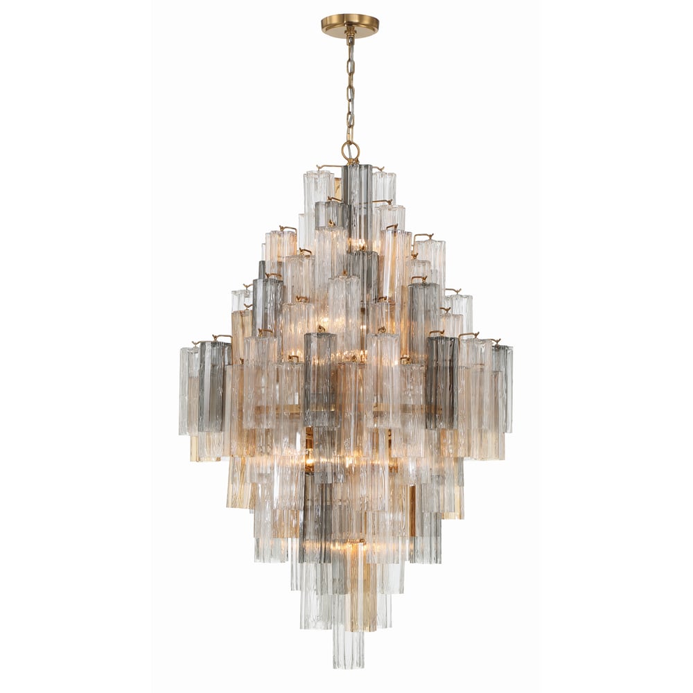 Aurora Diamond Chandelier Glass Tube Layered Amber - Neutralighting