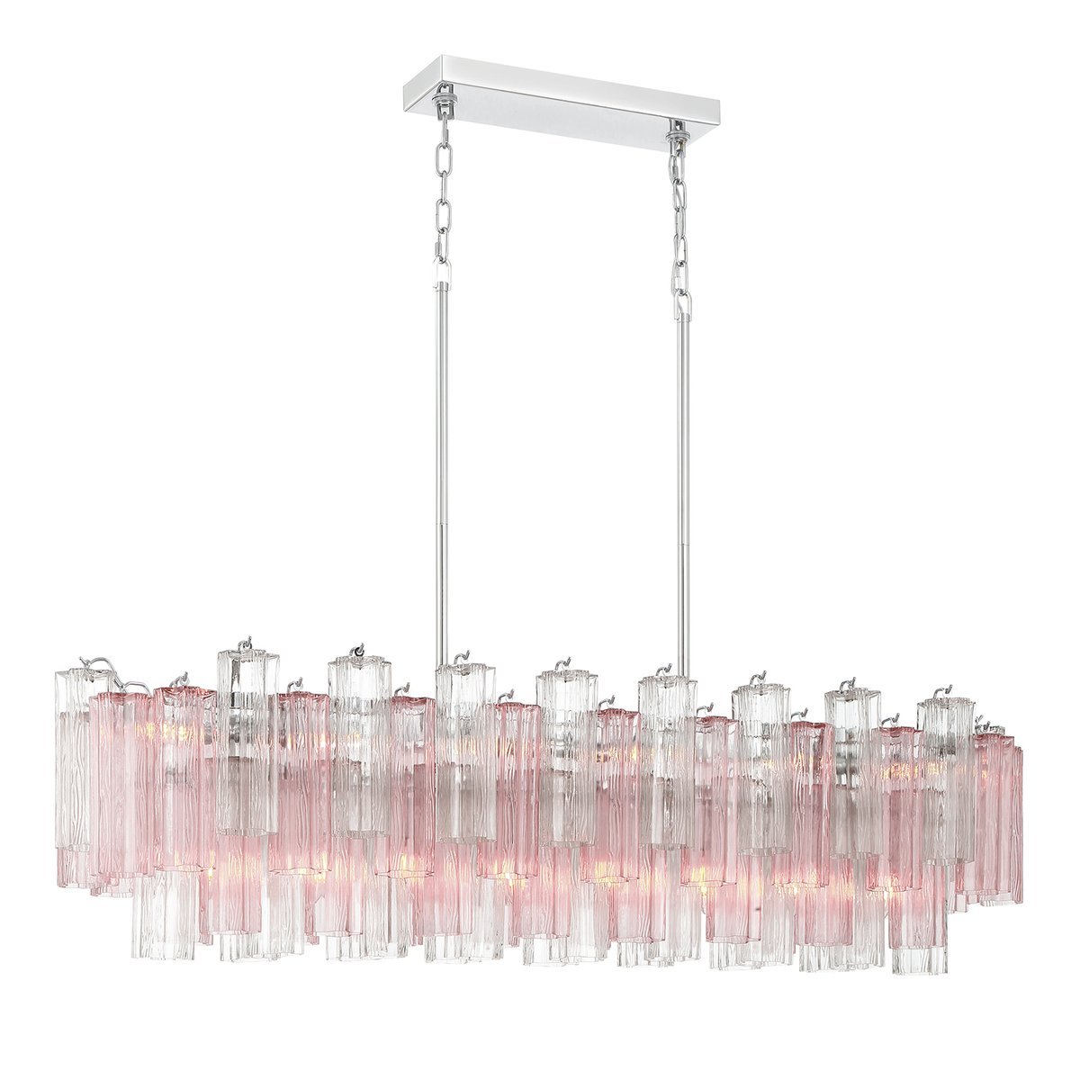 Aurora Linear Chandelier Glass Tube Tiered Amber - Neutralighting