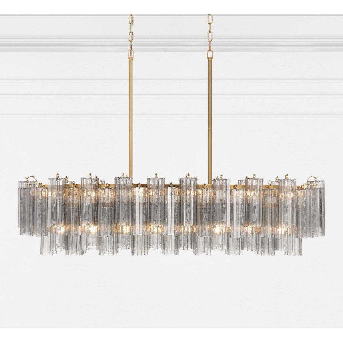 Aurora Linear Chandelier Glass Tube Tiered Amber - Neutralighting