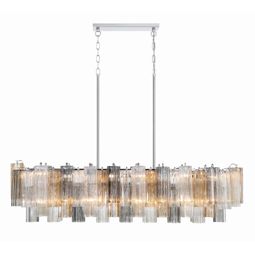 Aurora Linear Chandelier Glass Tube Tiered Amber - Neutralighting