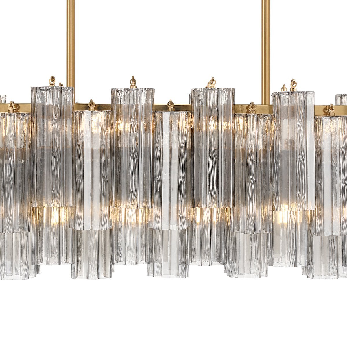 Aurora Linear Chandelier Glass Tube Tiered Amber - Neutralighting