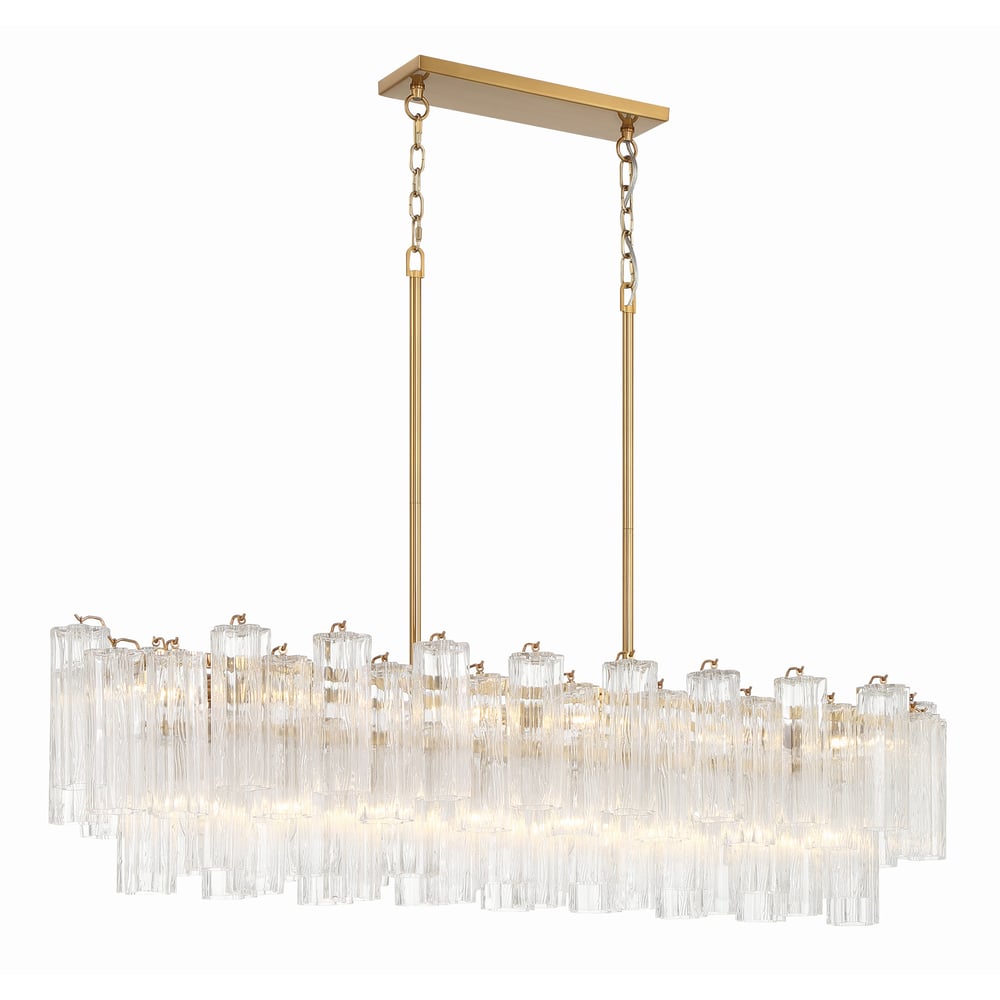 Aurora Linear Chandelier Glass Tube Tiered Amber - Neutralighting