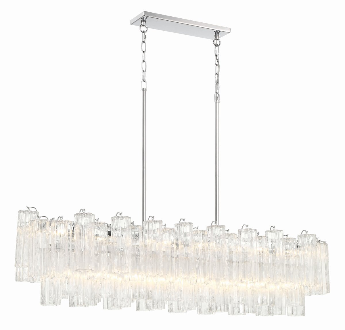Aurora Linear Chandelier Glass Tube Tiered Amber - Neutralighting