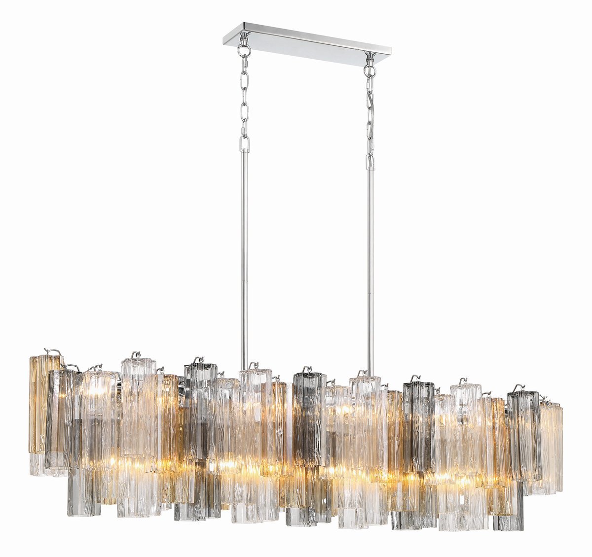 Aurora Linear Chandelier Glass Tube Tiered Amber - Neutralighting