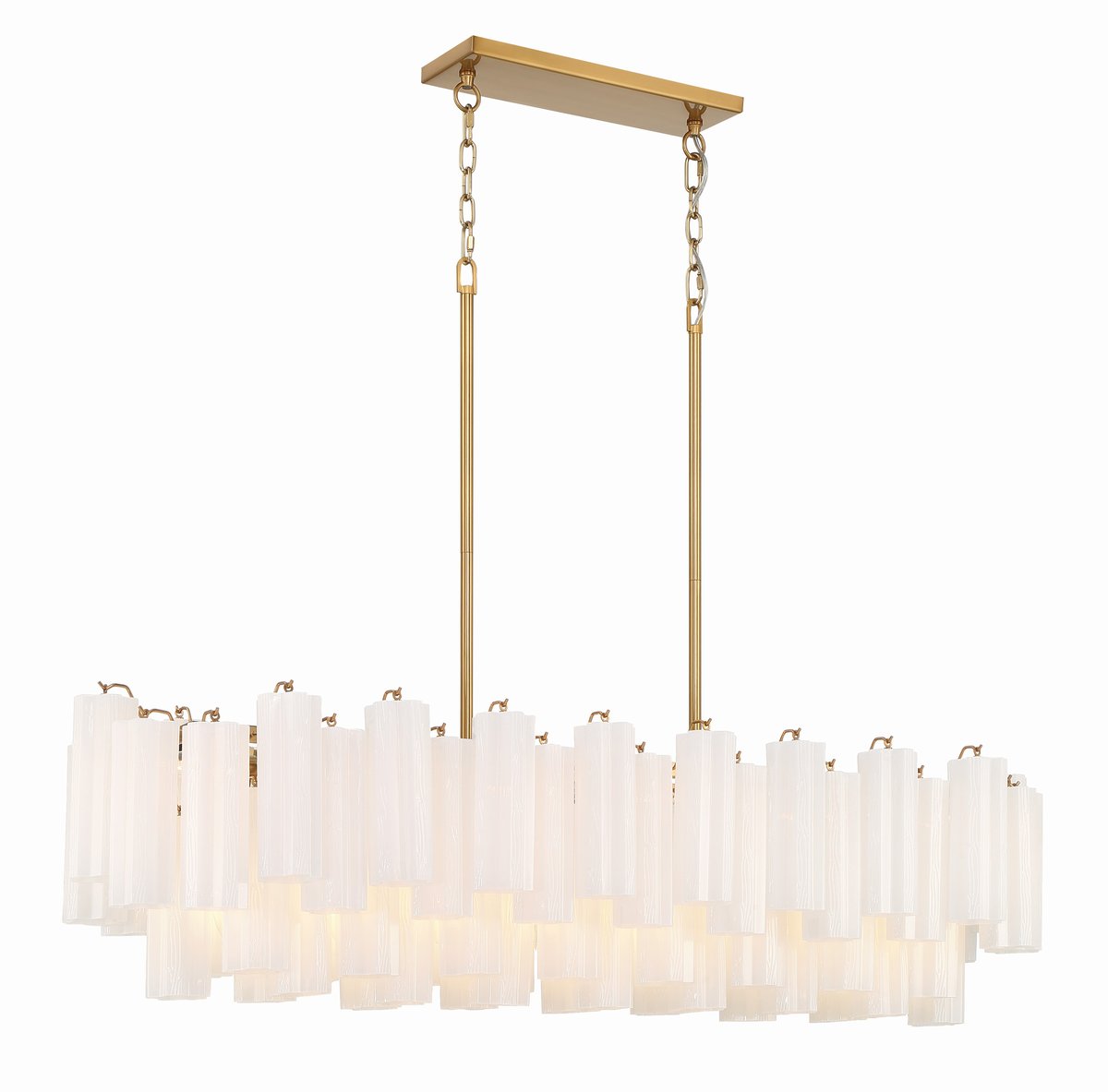 Aurora Linear Chandelier Glass Tube Tiered Amber - Neutralighting