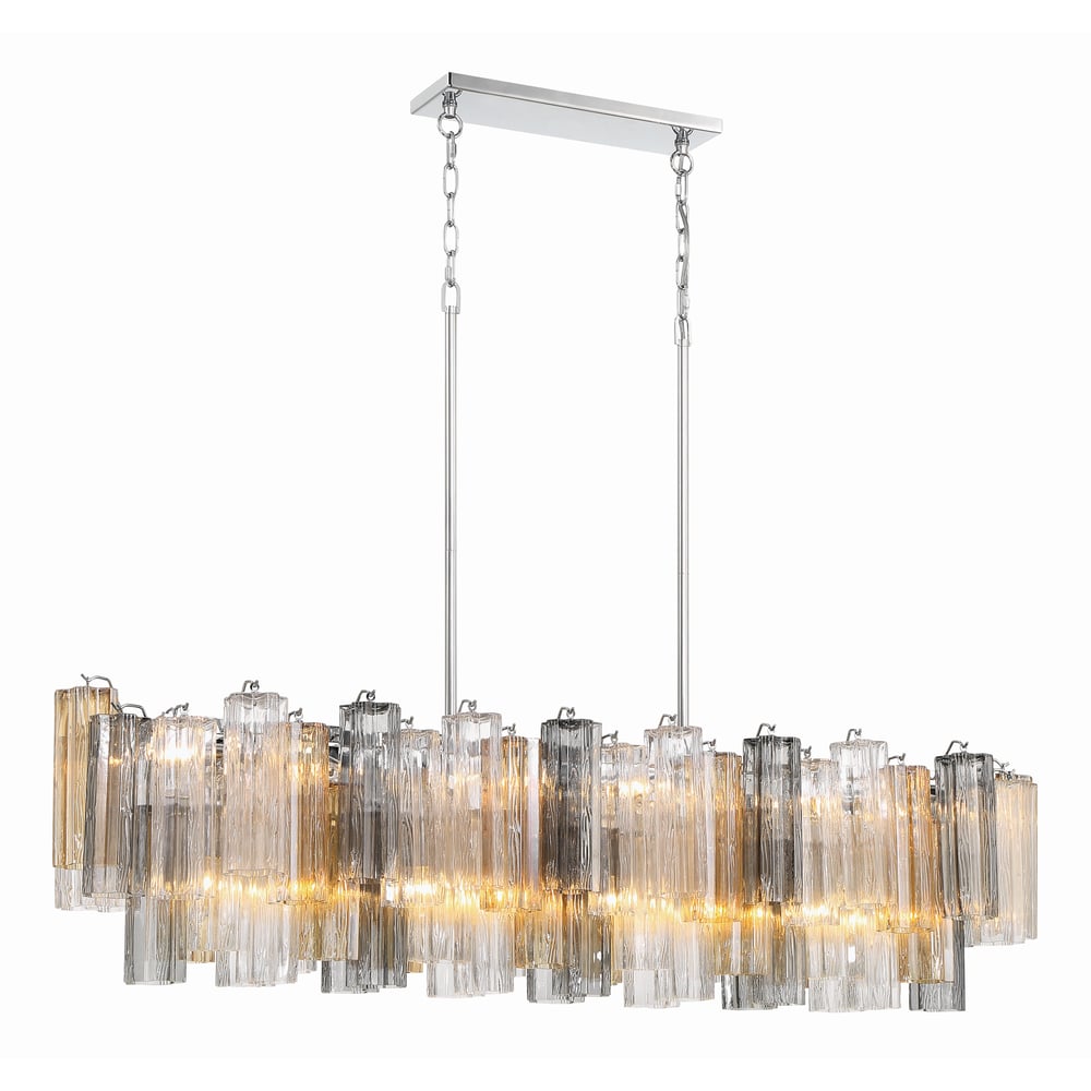 Aurora Linear Chandelier Glass Tube Tiered Amber - Neutralighting
