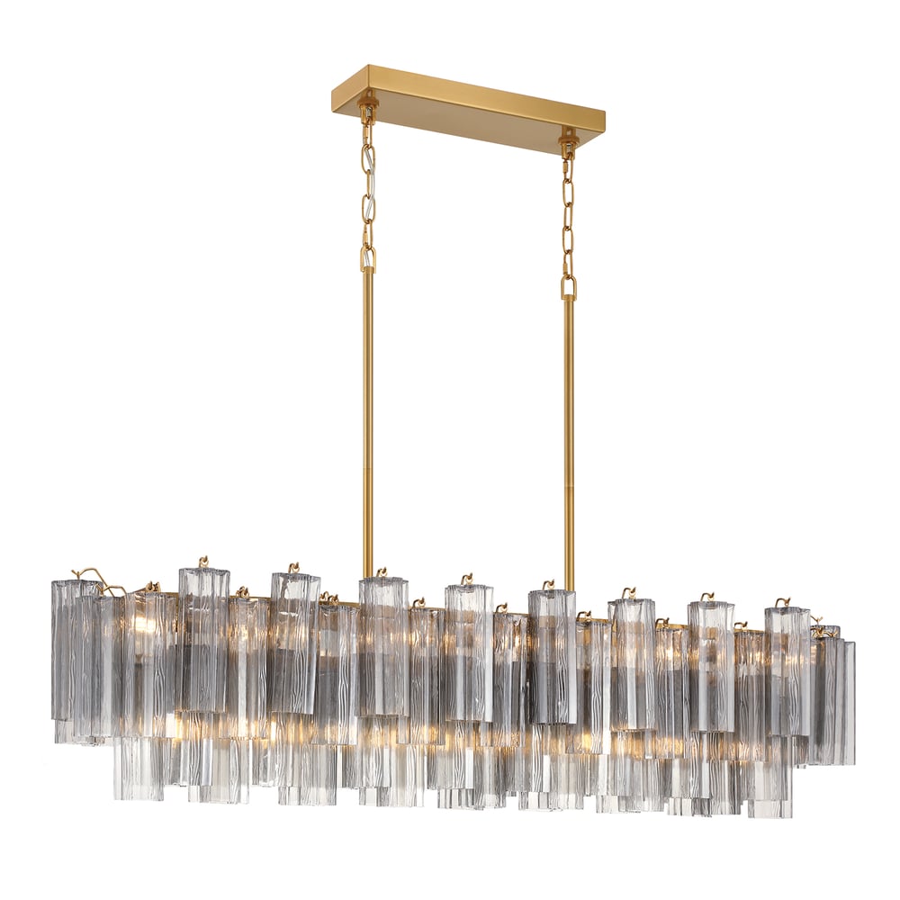 Aurora Linear Chandelier Glass Tube Tiered Amber - Neutralighting