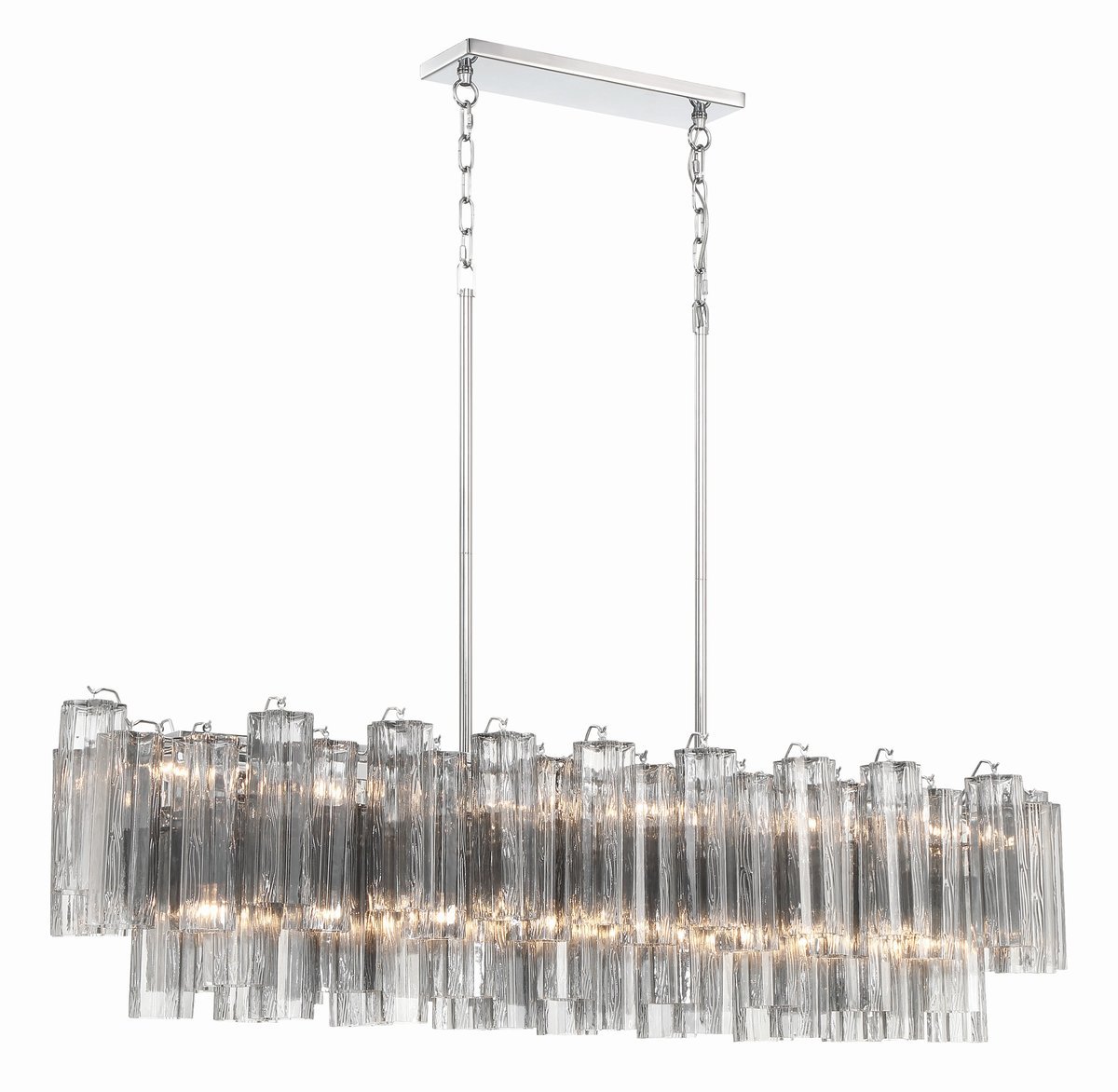 Aurora Linear Chandelier Glass Tube Tiered Amber - Neutralighting
