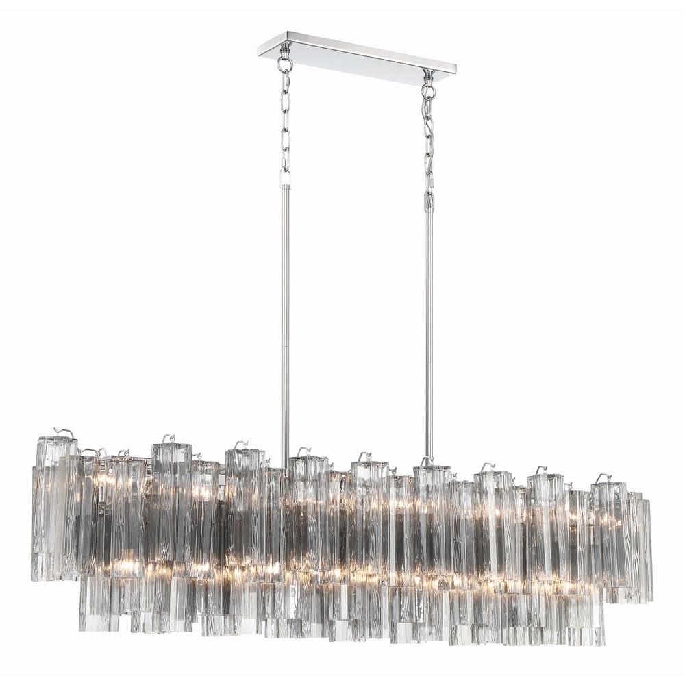 Aurora Linear Chandelier Glass Tube Tiered Amber - Neutralighting